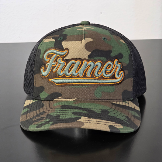 "FRAMER" 3D Embroidered Hat - Camo Edition