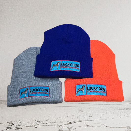 Lucky Dog Construction Embroidered Beanie