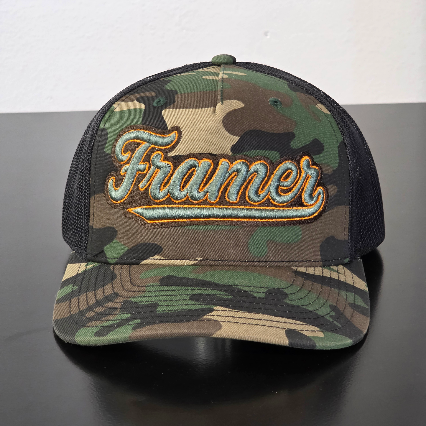 "FRAMER" 3D Embroidered Hat - Camo Edition