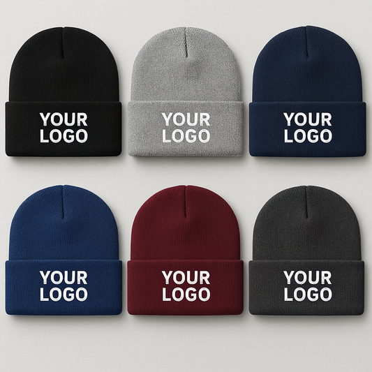 Six Pack Custom Embroidered Beanies (Your Logo Included)